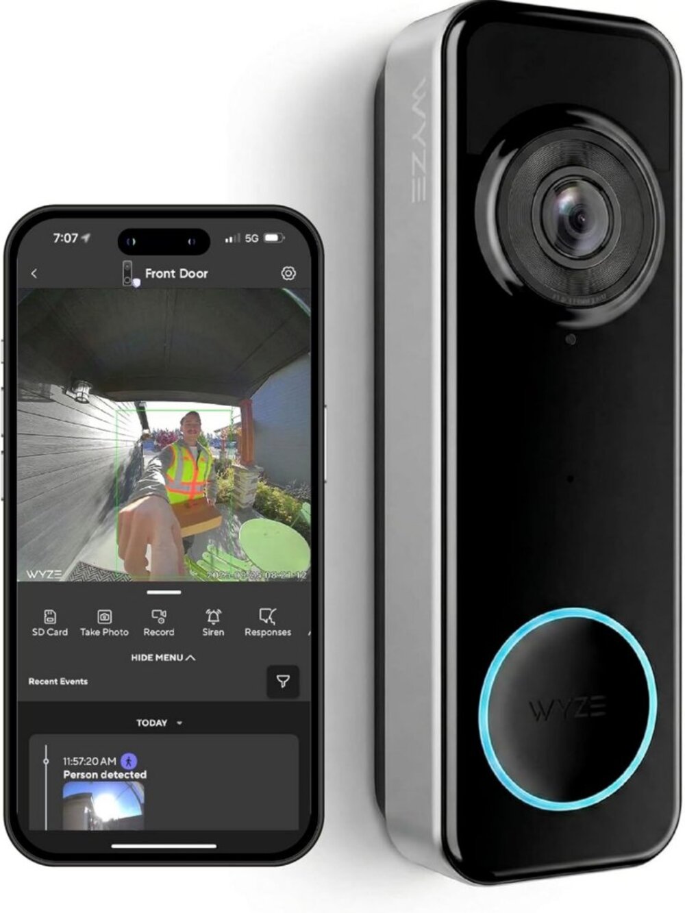 HD Video Doorbell Camera with Color Night Vision, 1536p, Smart Home Security